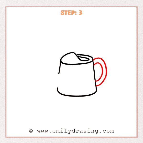 how to draw a watering can - Step 3